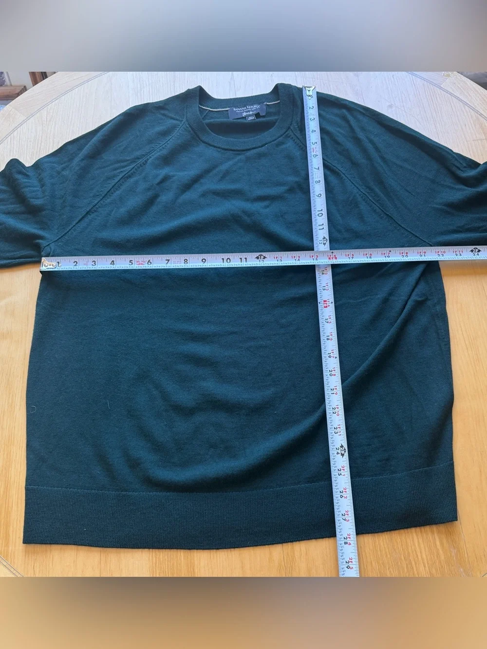 Banana Republic Italian Merino Wool Sweater XL Forest Green Botto Crewneck